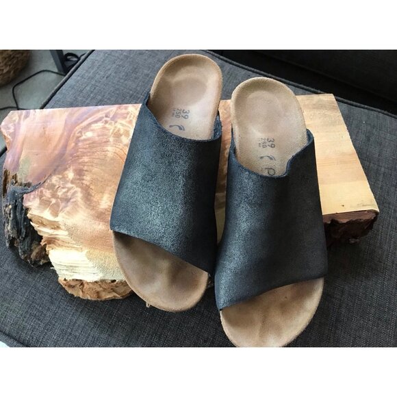 Birkenstock Papillio Namica  Wedge Slip on Sandals Size  8.5/39 in Black - Picture 8 of 9
